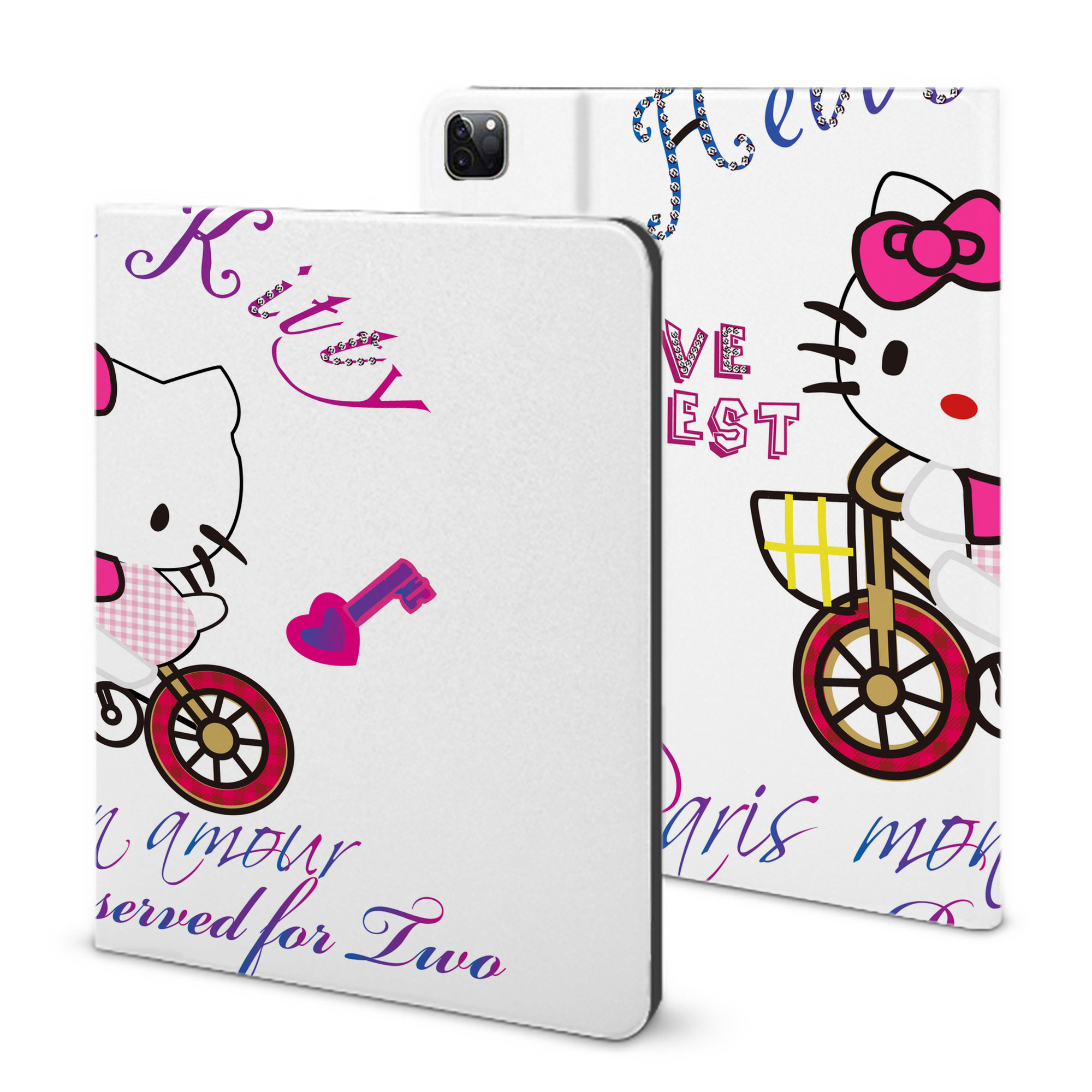 （画像用） Hello Kitty ハローキティ IPad ケース ブック型 PUレザー TPU 耐衝撃 軽量 薄型 ペン収納なし 全面保護 IPad 各モデル対応